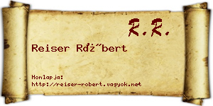 Reiser Róbert névjegykártya